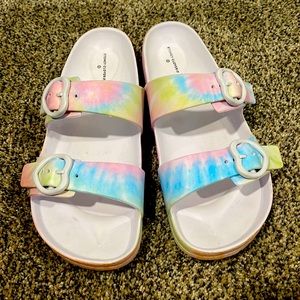 Stoney Clover Lane slides Tie dye size 9